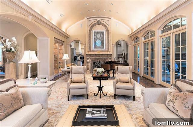 Opulent French Stone Manor Heads to No-Reserve Auction 8 Luxury Dining Room at 6507 Lakehurst Drive - Entertainment Ready