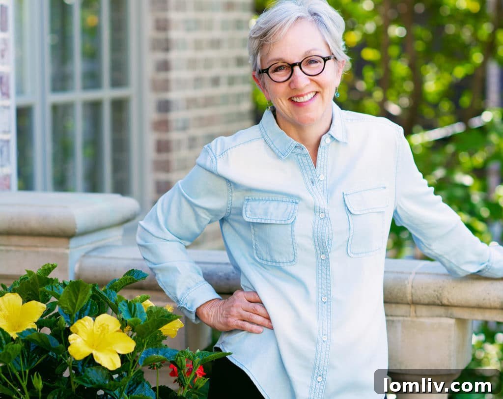 Tricia Quaid, expert landscape designer, in a beautifully designed outdoor space showcasing her unique vision. (Photo: Jin Kim)
