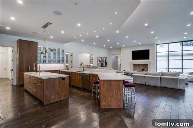 Fourth of July Luxury Unleashed: Preston Hollow's Transitional Party Estate 6 9807 Inwood Road - Detailed view of kitchen amenities and stylish design