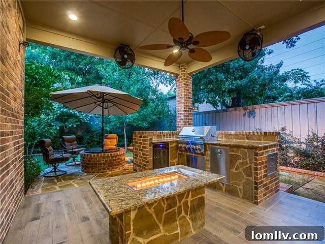 Expansive covered patio with an outdoor kitchen, perfect for grilling and entertaining at 2020 Lakeland Drive