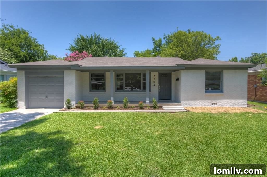 A beautifully revitalized 1950s home at 5504 Santa Barbara in Sunset Acres, Fort Worth.