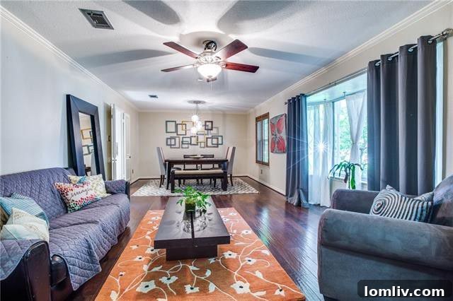 Inviting Living Area with Hardwoods