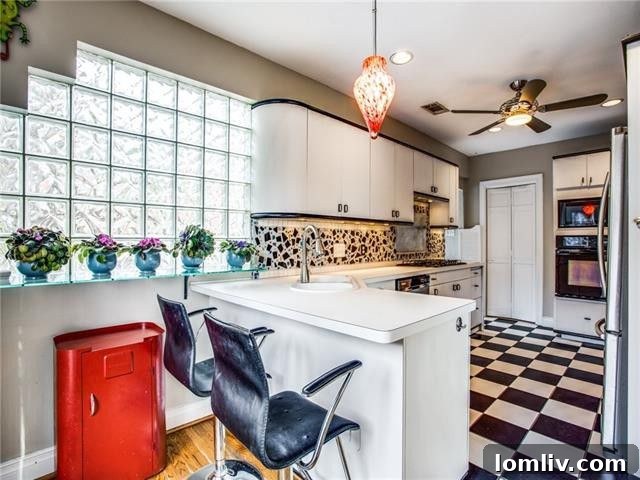 Vintage-Inspired Kitchen with Mosaic Backsplash and Updated Appliances