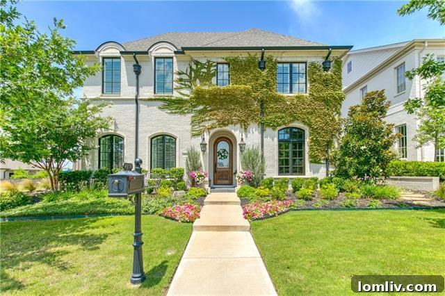 Exterior view of the elegant brick home at 4020 Bent Elm Lane in Fort Worth's Riverhill community, showcasing its timeless appeal