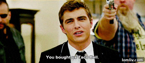 Person looking angrily at food