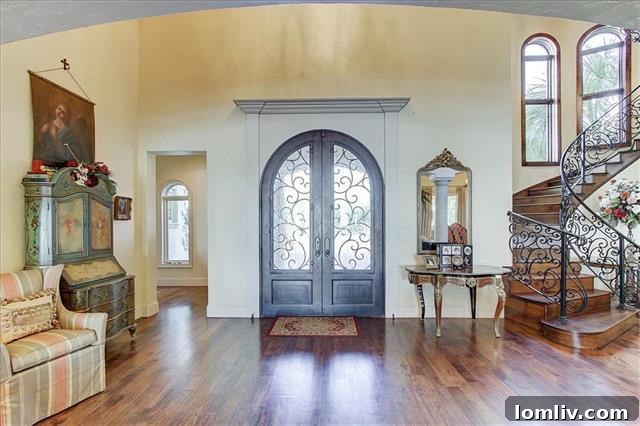 Elegant Interior Foyer with Winding Staircase