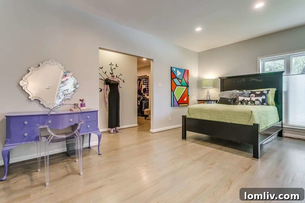 Midcentury Chic in Ridglea Hills Designed for Dazzling Gatherings 8 Master Suite No. 2, transformed from three smaller rooms into an amazing, spacious retreat.
