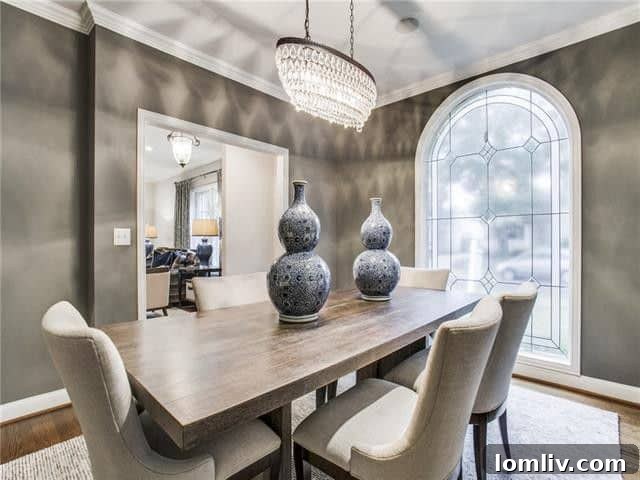 Inviting Dining Room with Elegant Fixtures