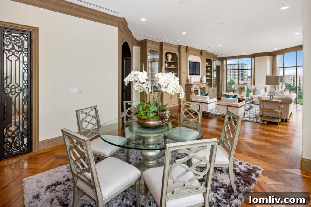 Spacious Living Area with Dallas City Views