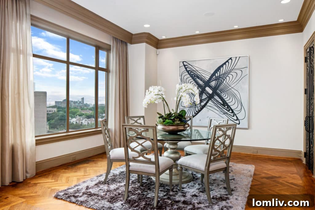 Open Concept Living and Dining in Luxury Dallas Condo