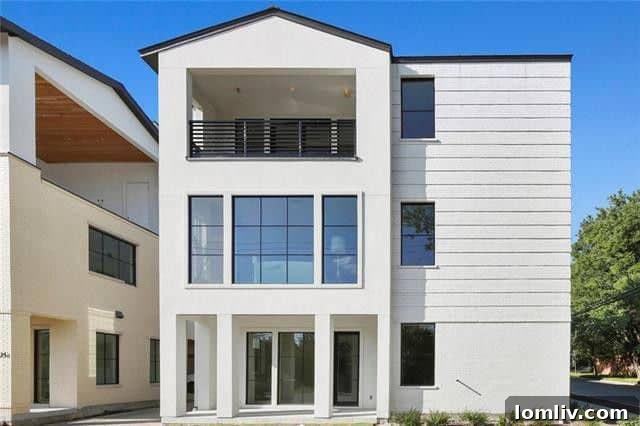 Exterior view of 4201 Abbott Avenue, a new construction modern duplex in Oak Lawn