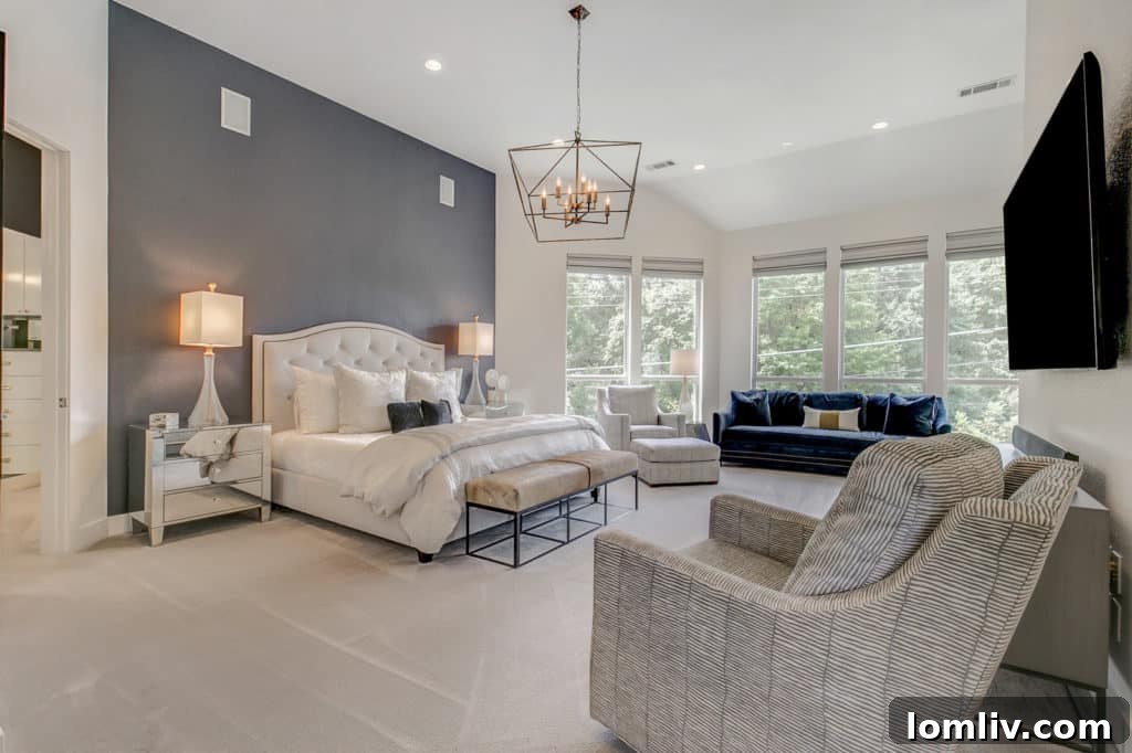 The luxurious master suite addition at 2885 Oakbriar Trail offers a private retreat within this Stonegate home, designed for ultimate relaxation.