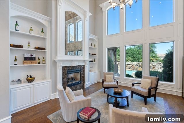 Expansive Double-Height Great Room with Luxurious Furnishings