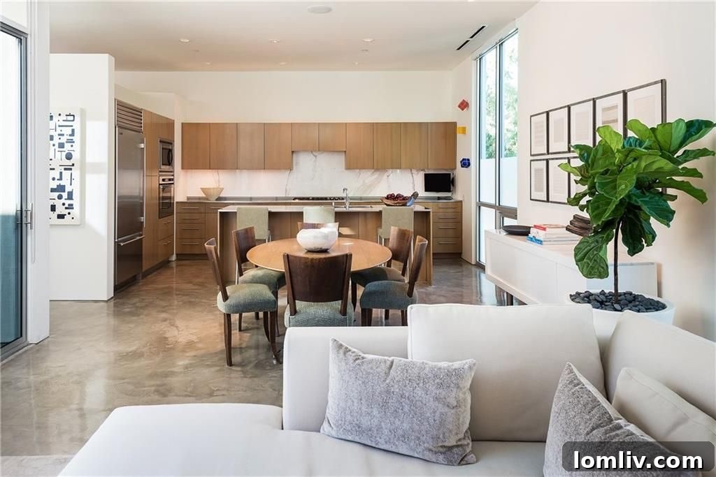 Elegant dining area connected to the modern kitchen and spacious living space