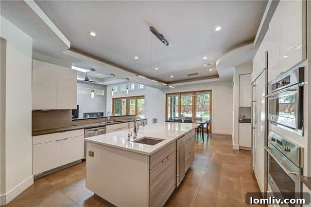Sleek Modern Kitchen - Quartz Countertops Commercial Appliances