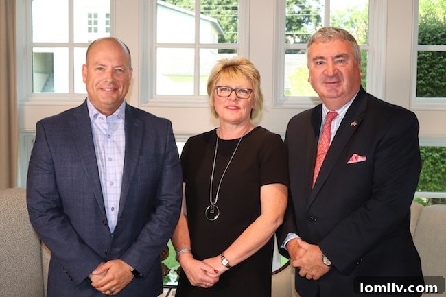 Ebby Halliday Companies CEO Chris Kelly and Mayfair International Realty Directors Annette Reeve and Nick Churton
