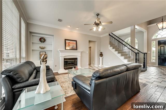 Spacious living room with natural light in Suncreek home