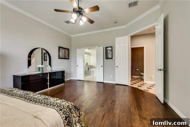 Luxurious master bathroom with updated fixtures