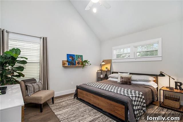 Functional Floor Plan: Entertaining Downstairs, Private Bedrooms Upstairs, and Upstairs Laundry Convenience