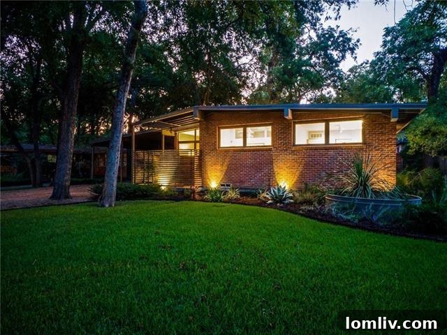 Elegant Mid-Century Modern Home Exterior at 8523 Eustis Avenue, Forest Hills Dallas