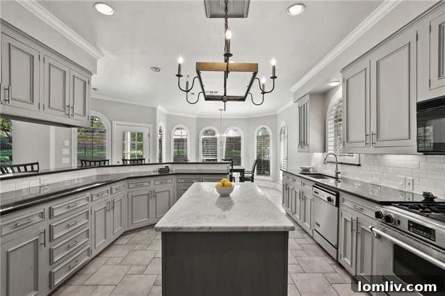 Modern kitchen with high-end appliances and ample counter space at 1203 Waterside Circle