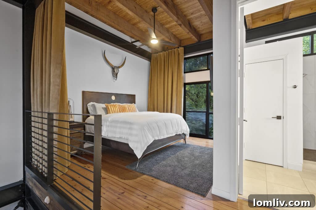 Luxurious Master Bedroom with Loft-Style Design and City Views