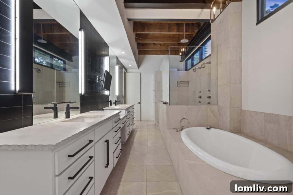 Spa-Like Master Bathroom with Jacuzzi Tub and Walk-in Shower