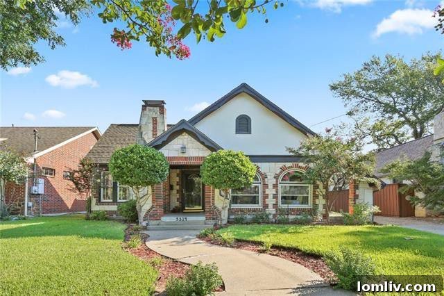 Inviting facade of the 1929 Tudor home on Bradford Drive, showcasing classic architectural charm.