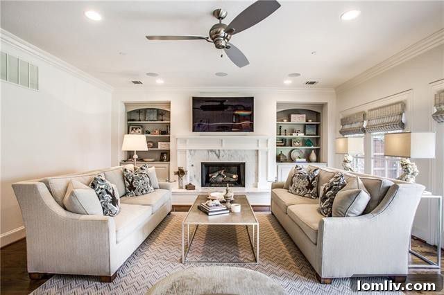 Spacious and elegantly designed living room, perfect for entertaining guests in the Arcady Avenue home.