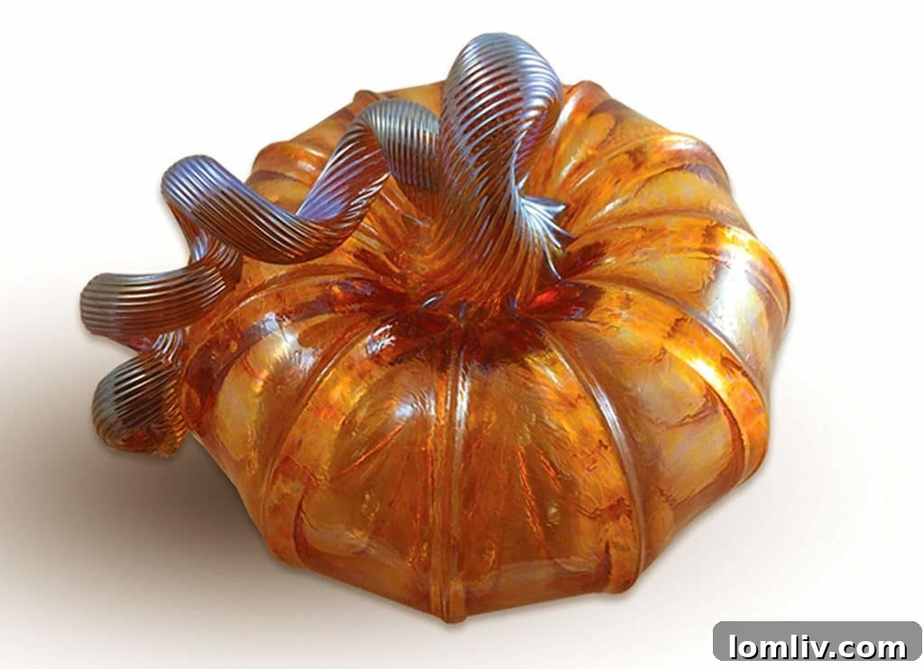 Luke Adams Hand-Blown Glass Pumpkin for refined fall decor