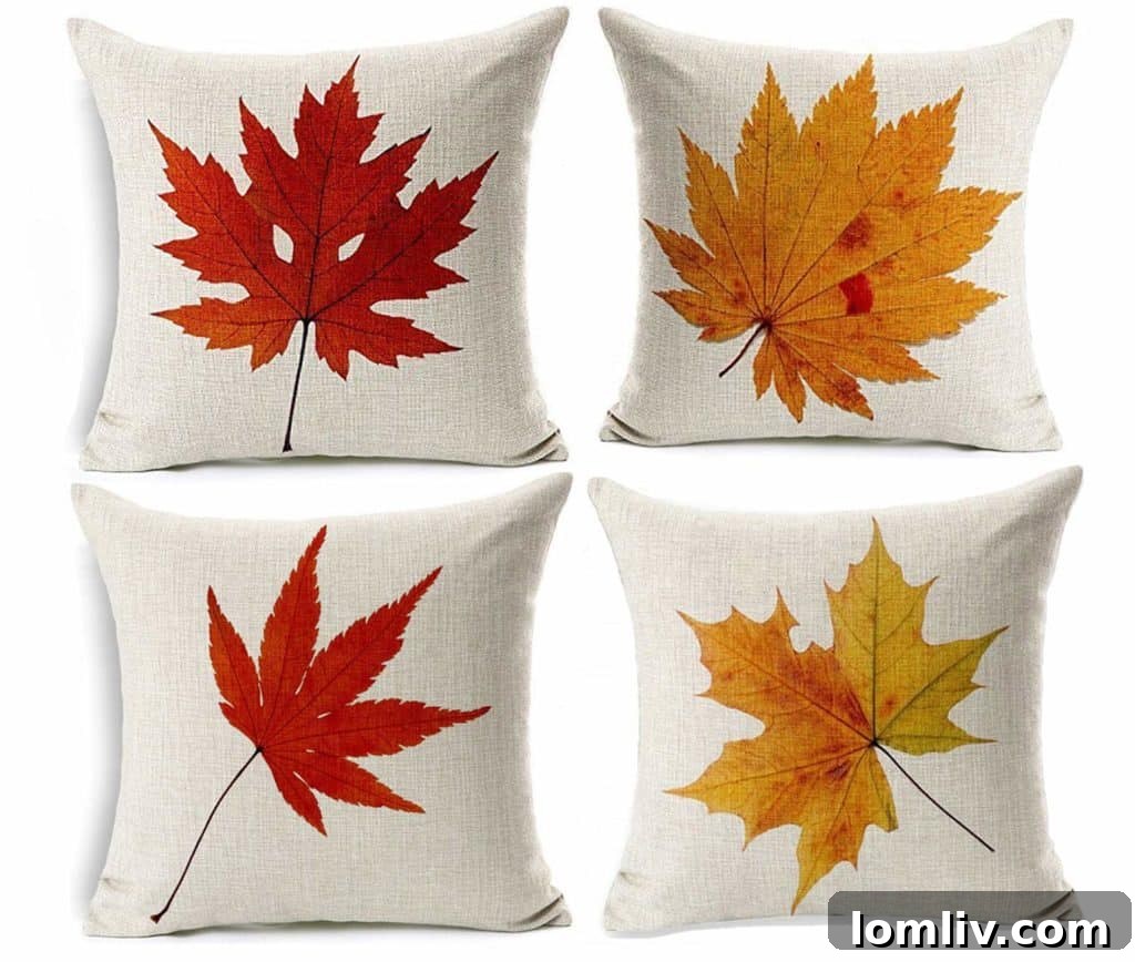 Autumn Theme Decorative Pillow Covers for stylish fall home decor
