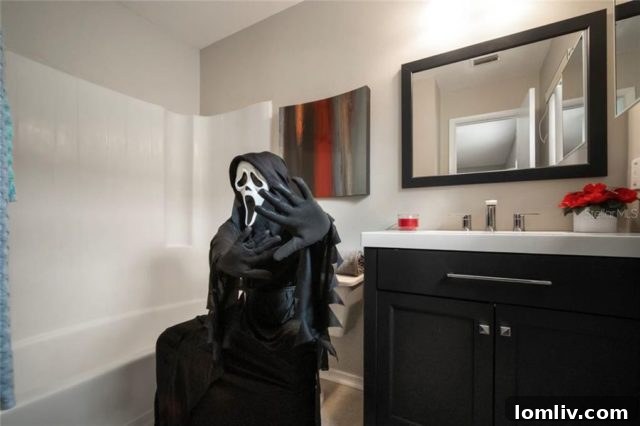 Costumed character in a kitchen or dining area of a Florida home