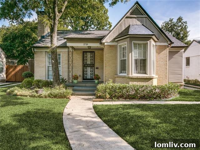 Classic brick exterior of 5739 Ellsworth Avenue, a charming Lower Greenville home