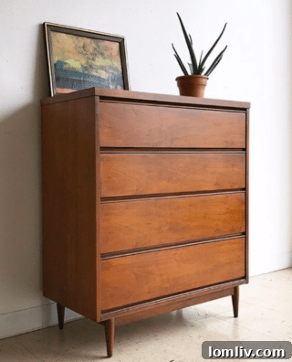 Midcentury Modern Walnut Chest restored by Harold Segura
