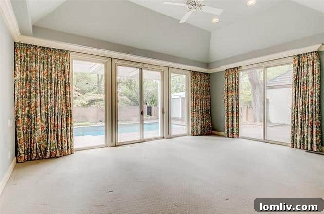Master Bedroom with Pool Views and Abundant Natural Light