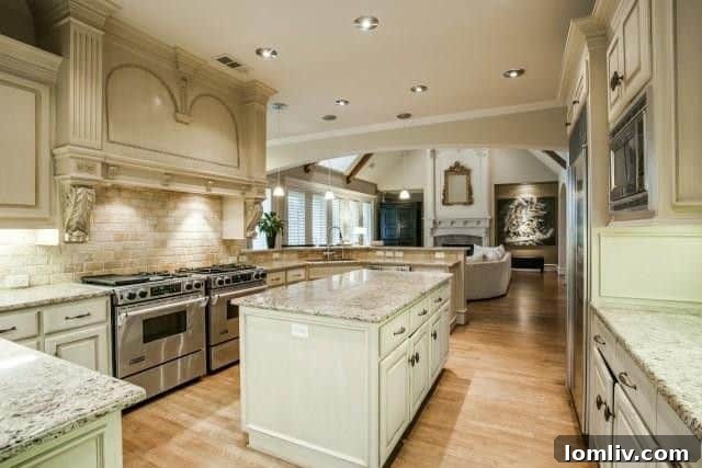 Gourmet Kitchen with Commercial Gas Ranges and Ample Counter Space