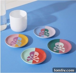 Chic Crossbones Coaster adding a playful touch to table settings.