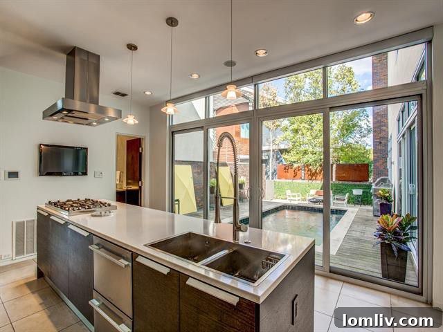 Sophisticated dining area within a modern Dallas home, bathed in natural light