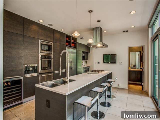 Interior architectural view showcasing the seamless flow between living spaces