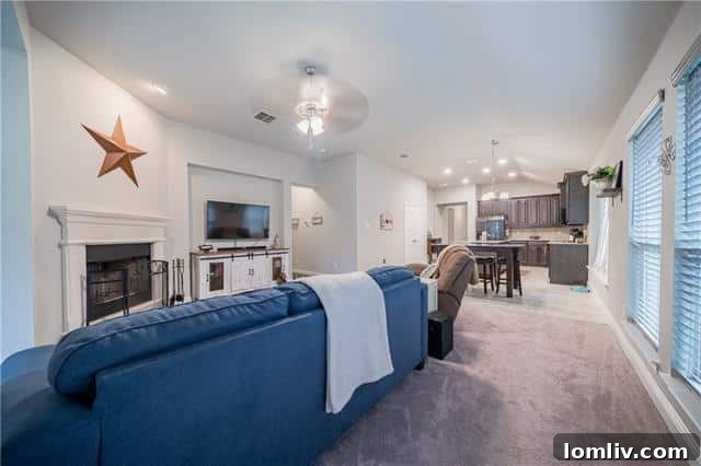 Open Concept Kitchen and Living Area in Modern Kennedale Home