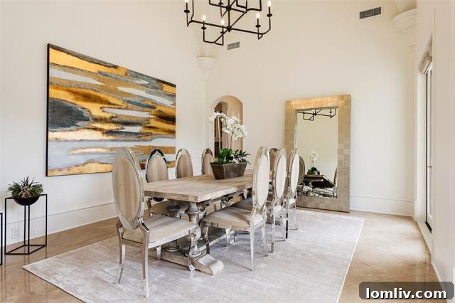 Modern Formal Dining Room After Paint, New Fixture, and Staging