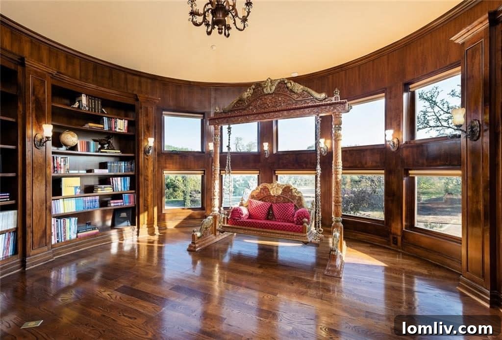 Elegant Living Space Before Painting Dark Woodwork