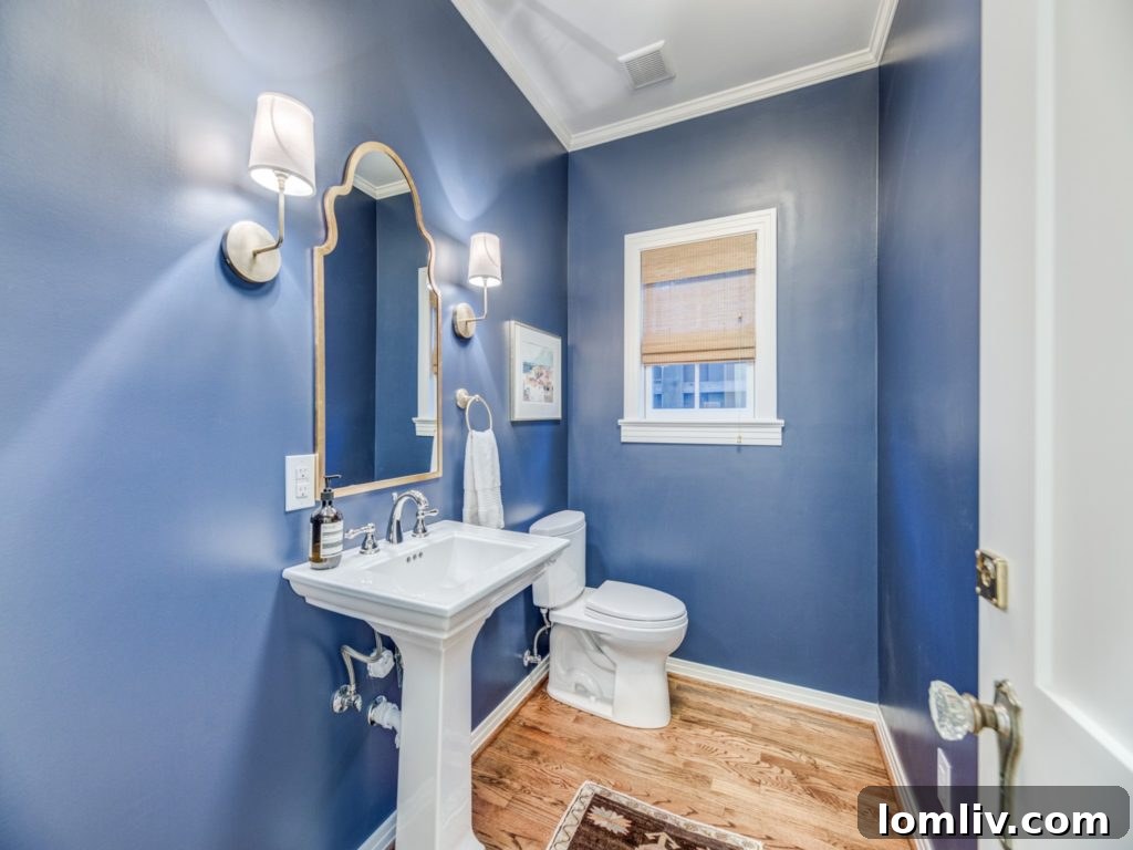 New powder room with Indigo Batik paint