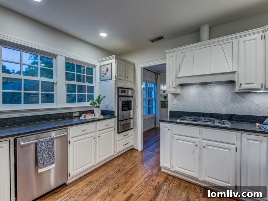Kitchen floor with new red oak hardwoods