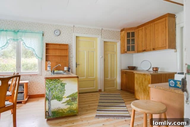The quaint and rustic interior of an upstairs bedroom, offering a peaceful retreat.