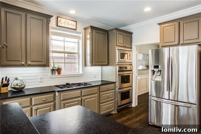 Detailed View of Kitchen Cabinetry and Appliances