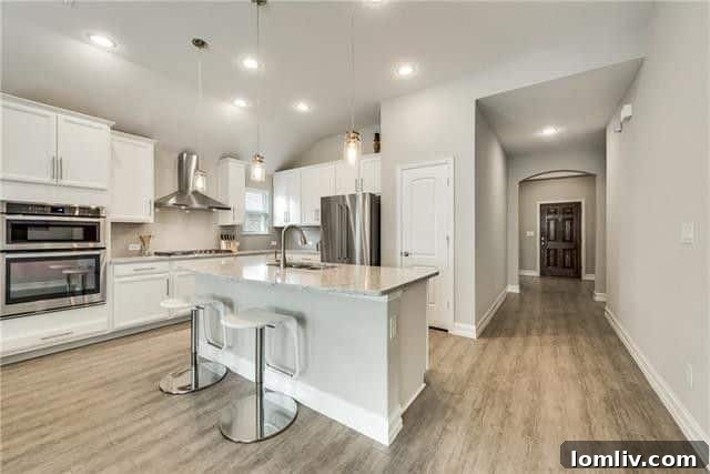 Open concept living room in Lewisville Pulte home