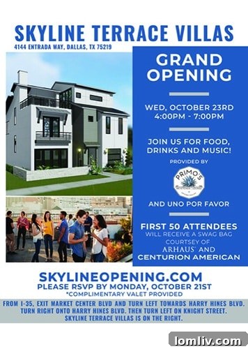 Skyline Terrace Villas: Grand Opening Unveils Breathtaking Downtown Panoramas 5 Skyline Terrace Villas grand opening event flyer with details