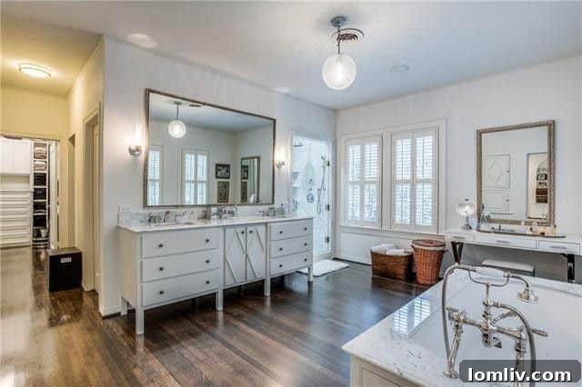 Luxurious bathroom with classic fixtures and modern touches