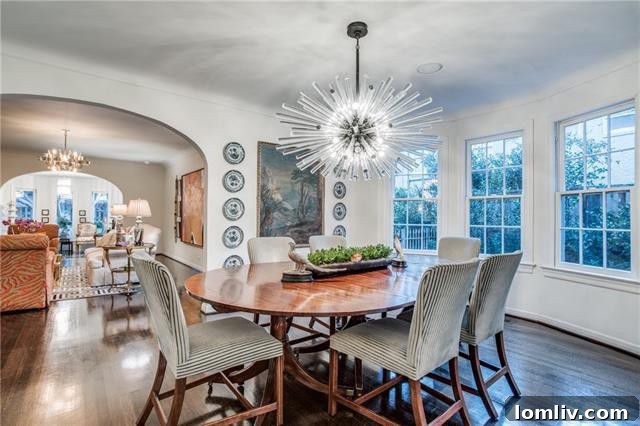 Highland Park living room with architectural details